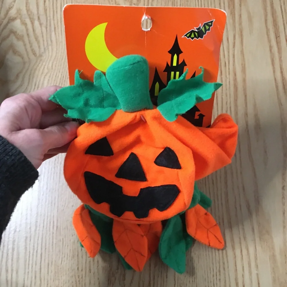 #1 New Doggie 🐶 2Pc Pumpkin Halloween 🎃 Costume Hat 9.5” Collar 4.5” Across